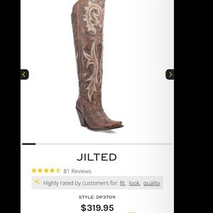 Dan Post Jilted Brown Embroidered Western Knee-High Boot